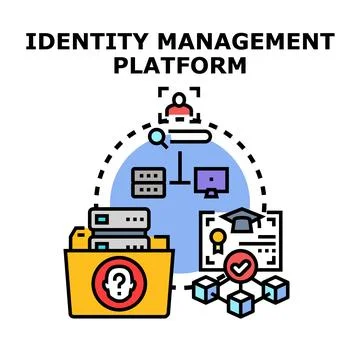 Identity management platform managing user data access Stock Illustration