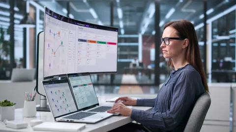 Identity Manager Reviews User Access Requests On Laptop Stock Footage 347904011