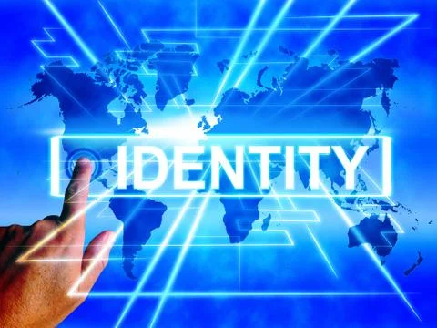 Identity map displays internet or international identification or brand Stock Illustration