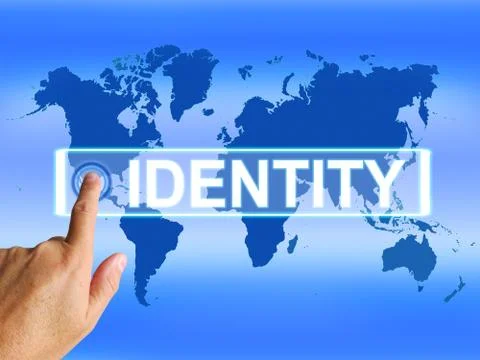 Identity map represents internet or international identification or brand Stock Illustration