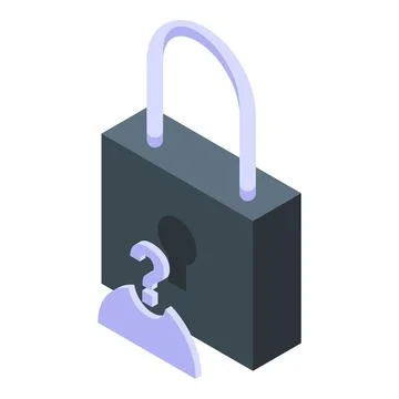 Identity padlock icon isometric vector. Information lock 스톡 일러스트
