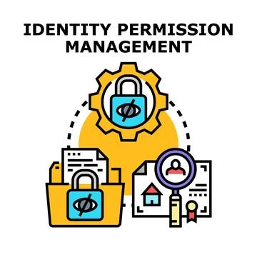 Identity permission management system controlling access to data 스톡 일러스트