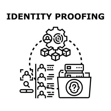 Identity proofing process validating secure digital id data Stock Illustration