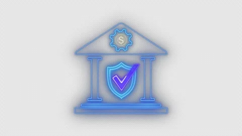 Identity proofing sign with banking icon isolated on transparent background. Stock Footage 291288145