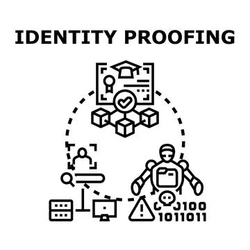 Identity proofing verification process using digital technology and ai Stock Illustration