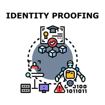 Identity proofing verification process using digital technology and ai Stock Illustration