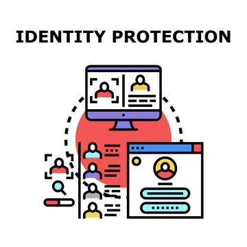 Identity protection concept with digital security and privacy Stock Illustration