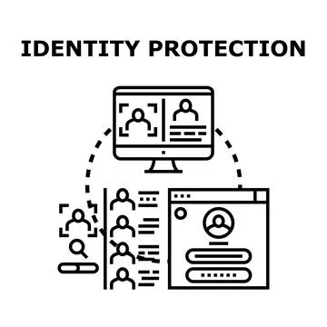 Identity protection concept with digital security and privacy Stock Illustration