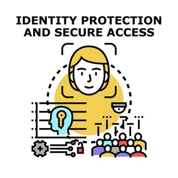 Identity protection secure access and user authentication concept Stock Illustration