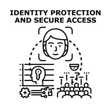 Identity protection secure access and user authentication concept Stock Illustration