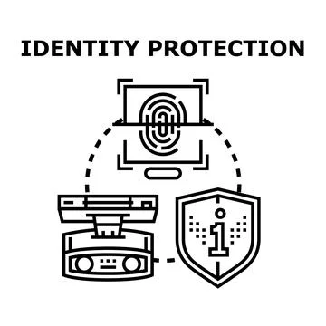Identity protection using biometric data shielding concepts Stock Illustration