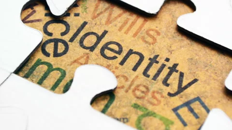 Identity Puzzle Concept Showing Personal Identity And Security Fragmented B.. Stock Footage 337068103