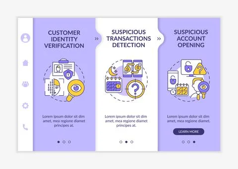 Identity recognition onboarding vector template Ilustración de archivo