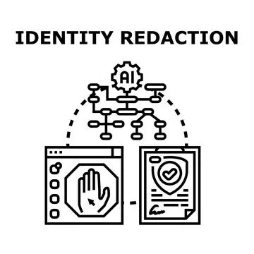 Identity redaction machine learning for data privacy compliance Stock Illustration