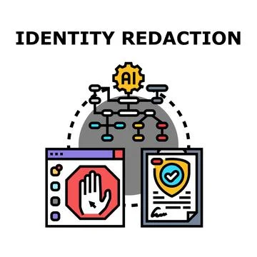 Identity redaction machine learning for data privacy compliance Illustrazione stock