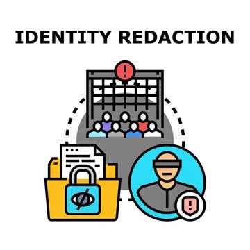 Identity redaction protecting private personal information data Stock Illustration