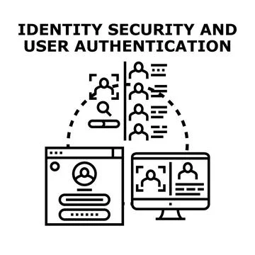 Identity security and user authentication digital concept Stock Illustration