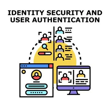 Identity security and user authentication digital concept Stock Illustration