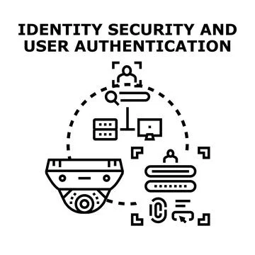 Identity security user authentication vector concept Stock Illustration
