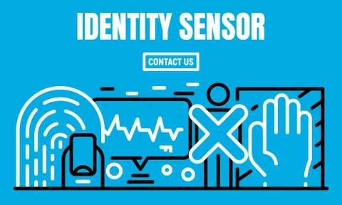 Identity sensor banner, outline style Illustrazione stock