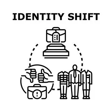 Identity shift concept with changing professional roles Stock Illustration