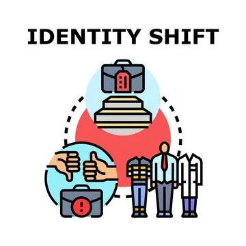 Identity shift concept with changing professional roles Stock Illustration
