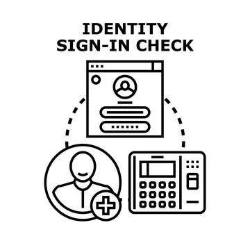 Identity sign in check concept vector illustrating secure access Stock Illustration