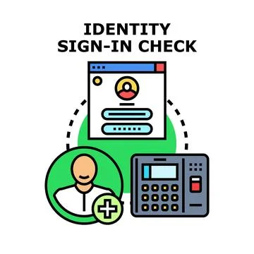 Identity sign in check concept vector illustrating secure access Stock Illustration