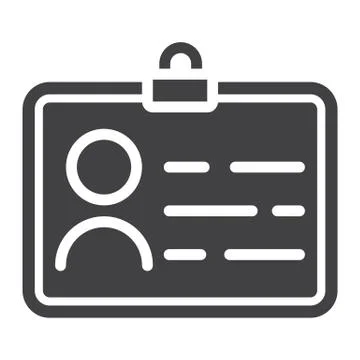 Identity solid icon, id and identification Illustrazione stock