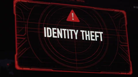Identity Theft Alert Warning On Computer Screen Stock Footage 343997801