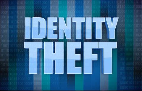 Identity theft binary concept in word Illustrazione stock