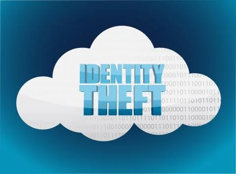 Identity theft cloud glossy icon Stock Illustration
