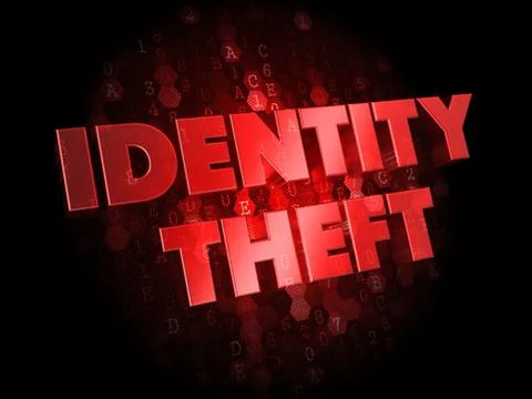 Identity Theft on Dark Digital Background. 스톡 일러스트