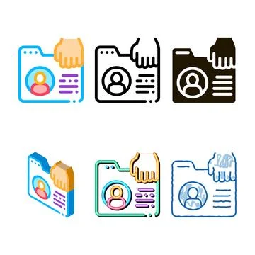 Identity theft diversity icon vector outline 스톡 일러스트