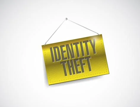 Identity theft hanging banner illustration Stock Illustration