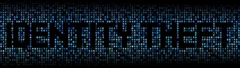 Identity Theft text on hex code illustration Stock-Illustration