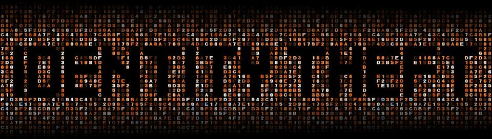 Identity Theft text on hex code illustration Stock Illustration