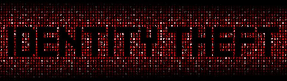 Identity Theft text on hex code illustration Stock Illustration