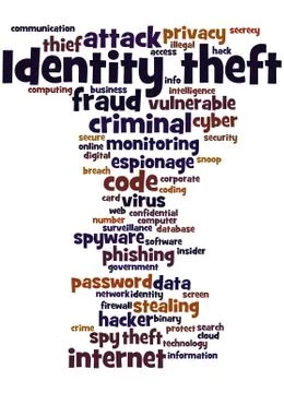 Identity theft, word cloud concept Stock Illustration