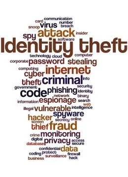 Identity theft, word cloud concept 스톡 일러스트