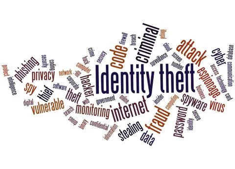 Identity theft, word cloud concept 스톡 일러스트