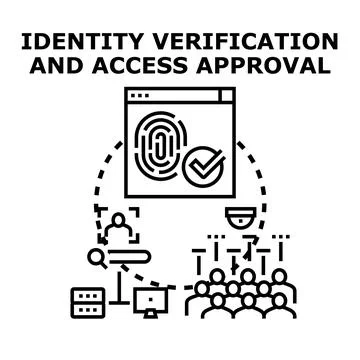 Identity verification accessing digital system approval concept Stock Illustration