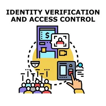 Identity verification and access control system concept 스톡 일러스트