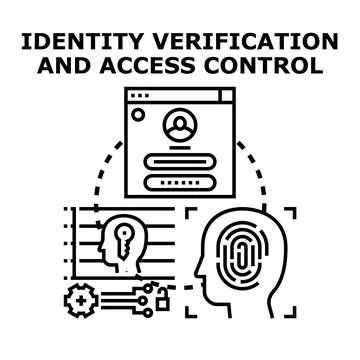 Identity verification and access control concept illustrating digital securit 스톡 일러스트