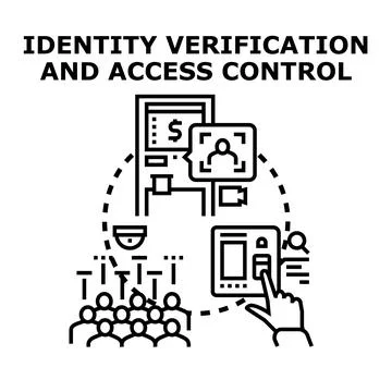 Identity verification and access control system concept 스톡 일러스트
