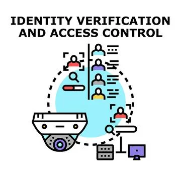 Identity verification and access control system managing security Stock Illustration
