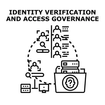 Identity verification and access governance concept illustration Stockillustratie