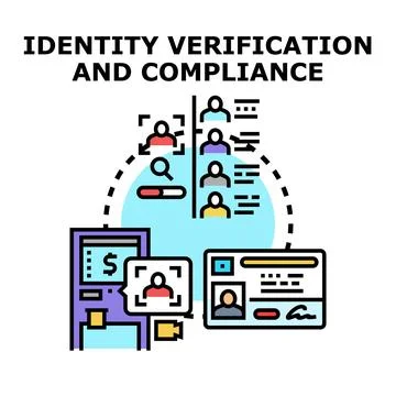Identity verification and compliance technology processing financial transa.. Stock Illustration