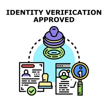 Identity verification approval process for user data confirmation イラスト素材