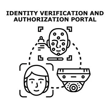 Identity verification authorization portal biometric security system Stock Illustration